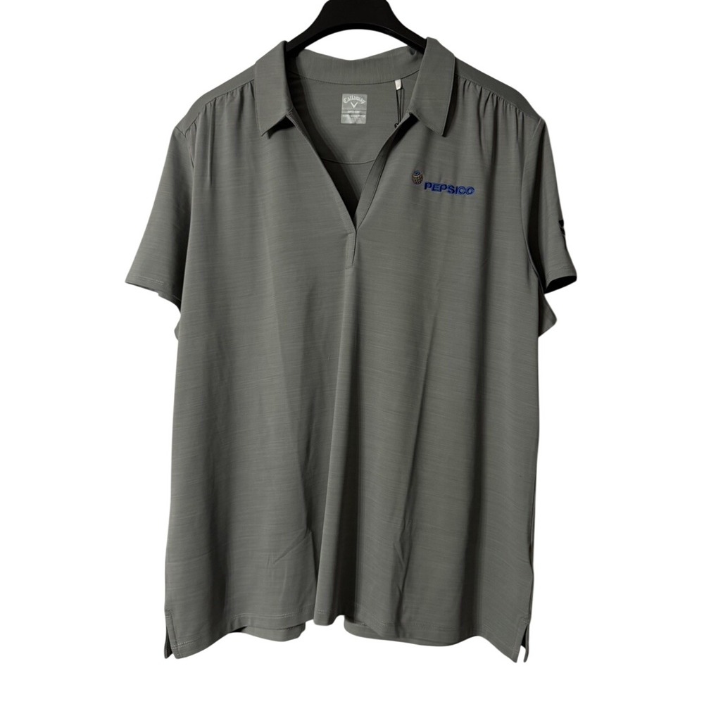 NWT Callaway Opti Dri Pepsico Womens Project Mustang Gray Golf Polo Shirt 3XL